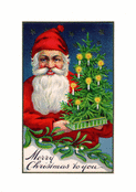 Sapin illumin&eacute; avec le p&egrave;re No&euml;l